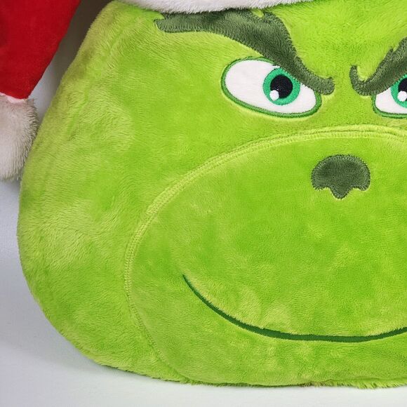 Dr.‎ Seuss The Grinch 16" Plush Stuffed Pillow with Santa Hat Christmas Decor - Picture 4 of 16